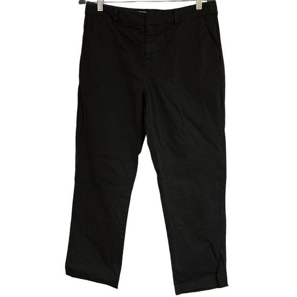 Nili Lotan Cotton Twill Black Ankle Pants Size 10 - Picture 1 of 6